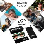 FEISEDY Vintage Double Bridge Square Sunglasses