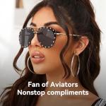 Dollger Oversized Rimless Aviator Sunglasses for Women