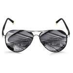 ROCKNIGHT Polarized Aviator Sunglasses with Silver Mirror