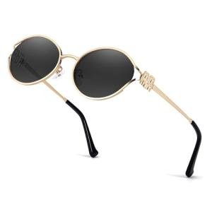 DreamCalf Retro Oval Sunglasses for Women