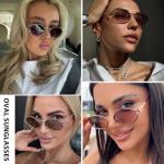 DreamCalf Retro Oval Sunglasses for Women