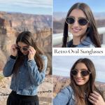 DreamCalf Retro Oval Sunglasses for Women