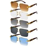 5 Pairs Cool Rimless Sunglasses for Men & Women