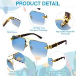 5 Pairs Cool Rimless Sunglasses for Men & Women