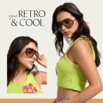 Mosanana Oversized Retro Aviator Sunglasses for All