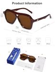 VANLINKER Retro 70s Square Polarized Sunglasses