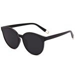 SOJOS Oversized Vintage Round Sunglasses, Black/Grey