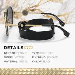 Versace Women's Black Aviator Sunglasses with Gold Temples