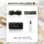 Versace Women's Black Aviator Sunglasses with Gold Temples
