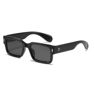 Trendy Thick Frame Square Sunglasses - Black/Grey