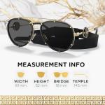 Versace Women's Black Aviator Sunglasses with Gold Temples