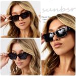 Trendy Thick Frame Square Sunglasses - Black/Grey