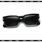 Trendy Thick Frame Square Sunglasses - Black/Grey