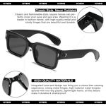 Trendy Thick Frame Square Sunglasses - Black/Grey