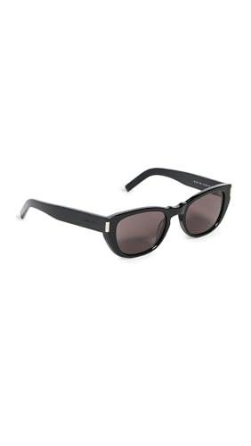 Saint Laurent Black Narrow Rectangular Sunglasses