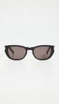 Saint Laurent Black Narrow Rectangular Sunglasses