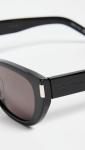 Saint Laurent Black Narrow Rectangular Sunglasses