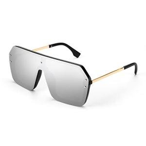 FEISEDY Rimless Retro Sunglasses for Men and Women