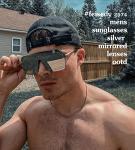 FEISEDY Rimless Retro Sunglasses for Men and Women