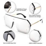 FEISEDY Rimless Retro Sunglasses for Men and Women