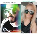 FEISEDY Rimless Retro Sunglasses for Men and Women