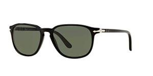 Persol PO3019S Black/Green Square Sunglasses, 55mm