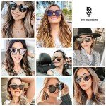 SOJOS Oversized Vintage Round Sunglasses, Black/Grey