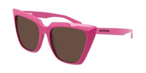 Balenciaga Fuchsia/Brown Cateye Sunglasses with Accessory Kit