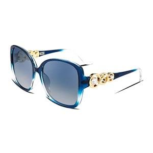 FEISEDY Oversized Square Sunglasses with Pearl Details