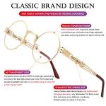 AIEYEZO Retro Round Steampunk Sunglasses - Gold/Transparent