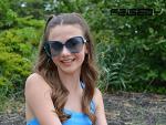 FEISEDY Oversized Square Sunglasses with Pearl Details