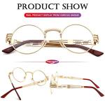 AIEYEZO Retro Round Steampunk Sunglasses - Gold/Transparent