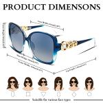 FEISEDY Oversized Square Sunglasses with Pearl Details