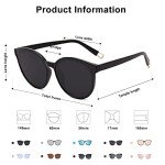 SOJOS Oversized Vintage Round Sunglasses, Black/Grey