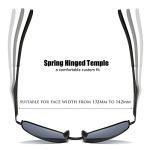 ZHILE UV400 Polarized Rectangular Sunglasses – Black