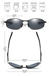 ZHILE UV400 Polarized Rectangular Sunglasses – Black