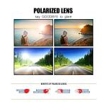ZHILE UV400 Polarized Rectangular Sunglasses – Black