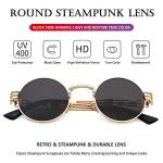 AIEYEZO Round Steampunk Sunglasses – Retro Circle Style