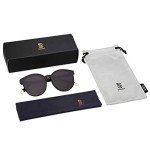 SOJOS Oversized Vintage Round Sunglasses, Black/Grey