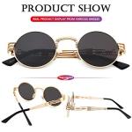 AIEYEZO Round Steampunk Sunglasses – Retro Circle Style