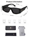 SOJOS Y2K Polarized Rectangle Sunglasses - Black/Grey