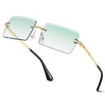 Aisswzber Ultralight Rimless Rectangle Sunglasses
