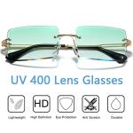 Aisswzber Ultralight Rimless Rectangle Sunglasses