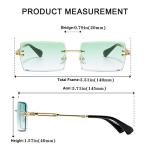 Aisswzber Ultralight Rimless Rectangle Sunglasses