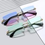 Aisswzber Ultralight Rimless Rectangle Sunglasses