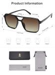 SOJOS Retro Aviator Square Sunglasses for Everyone