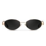 WearMe Pro Oval Sunglasses for Women, Gold Frame