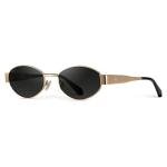 WearMe Pro Oval Sunglasses for Women, Gold Frame
