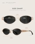 WearMe Pro Oval Sunglasses for Women, Gold Frame