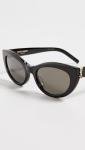Saint Laurent Monogram Cat Eye Sunglasses - Black